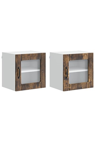 vidaxl Dulap de bucătărie 2 pcs Stejar fumuriu 40 x 31 x 40 cm