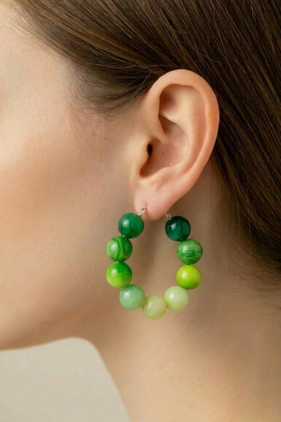 PETEK AKSESUAR Acrylic Hoop Earrings 5 Cm.