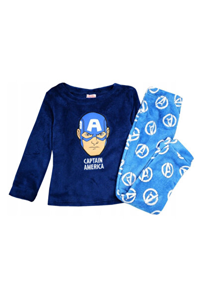 CAPTAİN AMERİCA Pijama cu mânecă lungă, pluș, poliester, Căpitanul America, a...