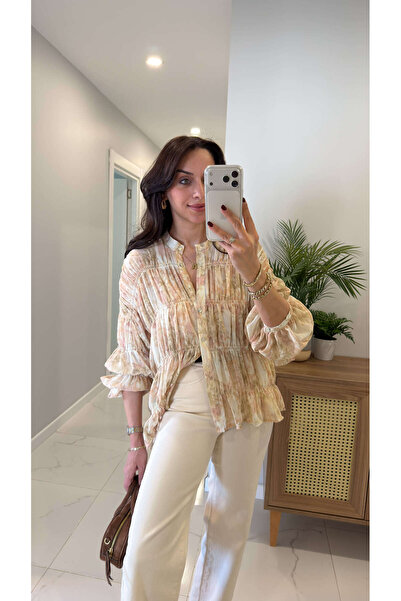 BİRCANÇİL Πουκάμισο με έθνικ σχέδια από πέτρα Yubsy