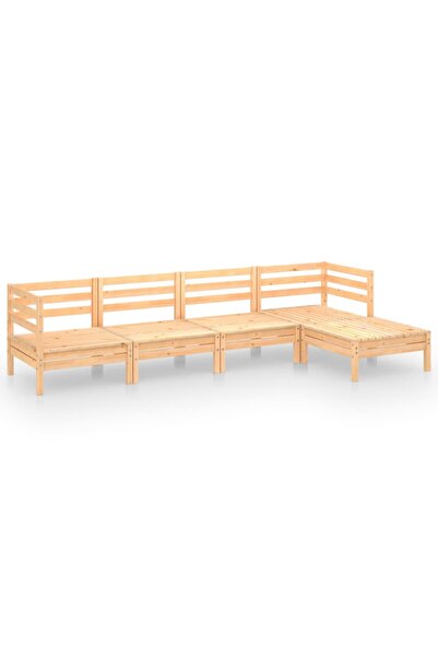 vidaxl Set mobilier de grădină, 5 piese, lemn masiv de pin