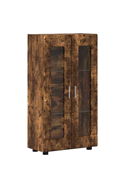 vidaxl Bufet FLORIN Stejar fumuriu 55,5 x 29 x 103 cm Lemn compozit