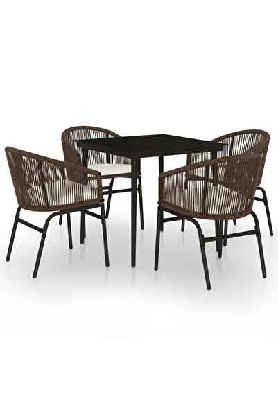 vidaxl Set de mobilier pentru grădină, 5 piese, maro