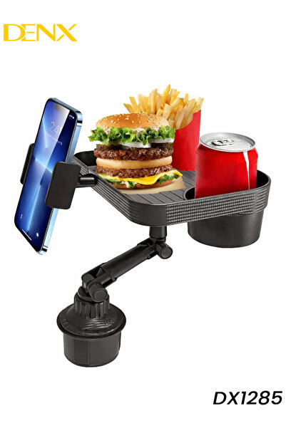 Generic Car Cup Holder Tray with Phone Mount DX1285 Adjustable Food Table Org...