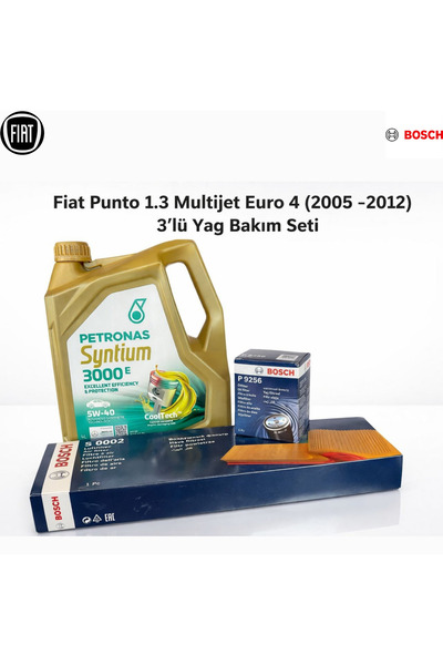 Petronas Fiat Punto 1.3 Multijet Euro 4 (2005-2012) 3’lü Yağ Bakım Seti – Syn...