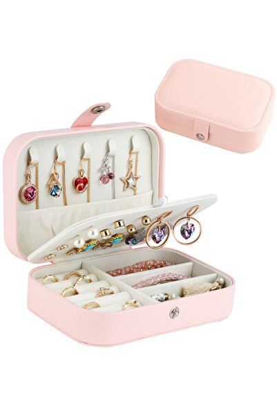 Chavin علبة مجوهرات على شكل حلقة للسفر من بينك دي فولو جلد st1-65pm-d