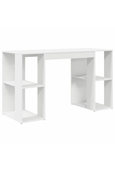 vidaxl Birou cu raft Alb 130 x 50.5 x 75 cm Lemn compozit