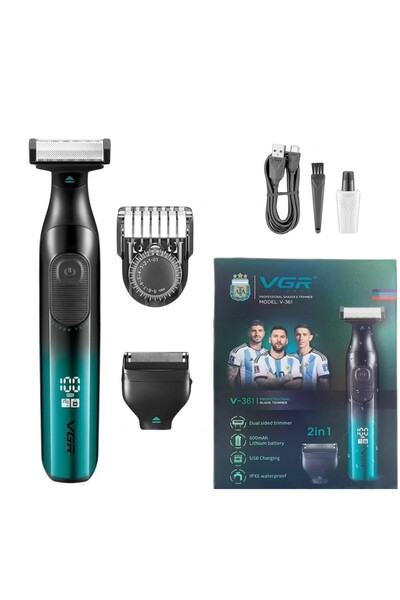Generic VGR 2-in-1 Professional Beard Trimmer Foil Shaver LED Display Waterpr...