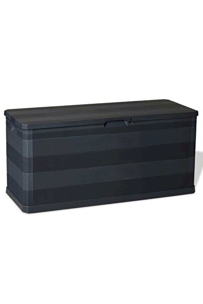 vidaxl Ladă de depozitare pentru grădină, negru, 117 x 45 x 56 cm