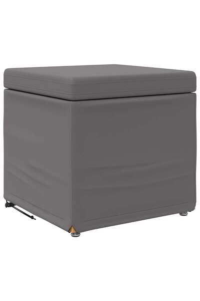 vidaxl Grey Stool 41 x 41 x 40 cm Eco- Leather and laminated wood