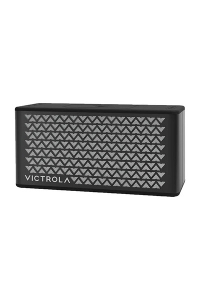 Victrola مكبر صوت بلوتوث لاسلكي وشاحن لاسلكي من الإصدار الثاني للموسيقى (أسود)