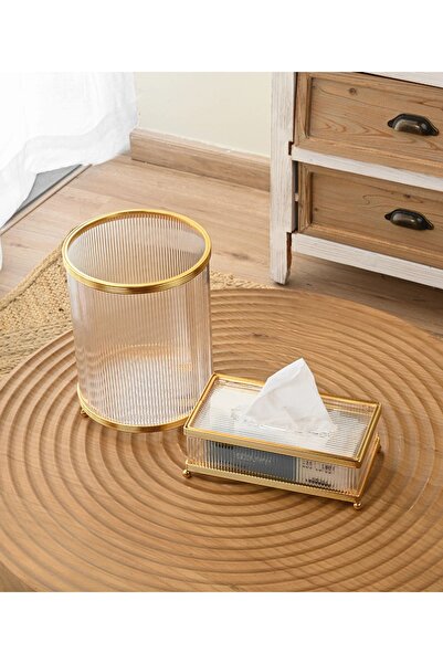 SQUALO طقم علبة مناديل مع سلة مهملات سكوالو – تنظيم راقٍ للمجالس