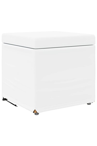 vidaxl Stool White 41 x 41 x 40 cm Eco- Leather and laminated wood