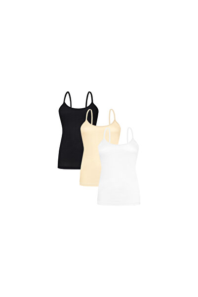 FASHION ACADEMY Women's Camisole 3-Pack – Cotton Stretch Sleeveless Innerwear
