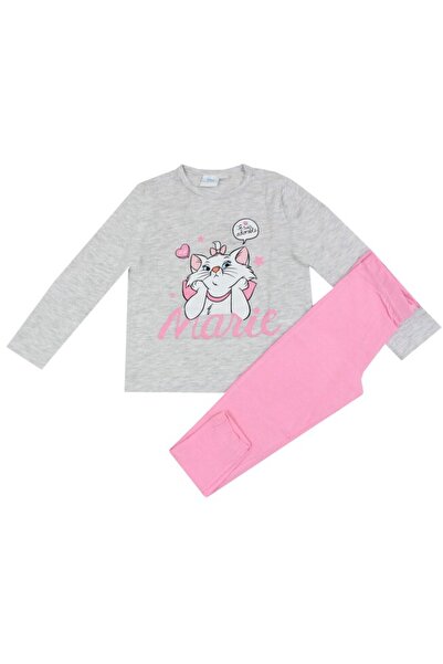 Disney Pijama ML, bumbac, cu imprimeu, Je suis adorable, Marie, gri cu roz