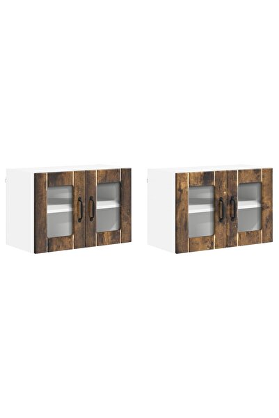 vidaxl Dulap de bucătărie 2 pcs Stejar fumuriu 60 x 31 x 40 cm