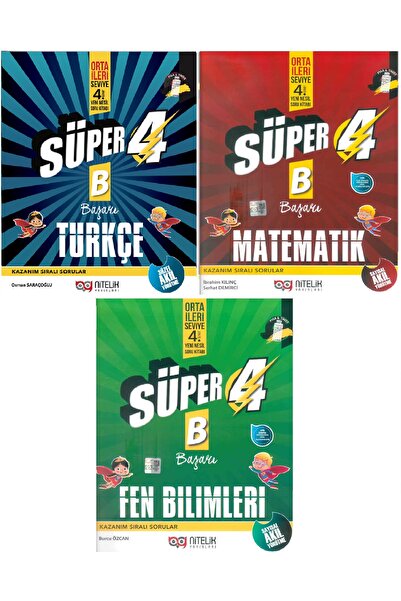 Nitelik Yayınları 4.SINIF SÜPER (B) SERİSİ TÜRKÇE-MATEMATİK-FEN BİLİMLERİ SOR...