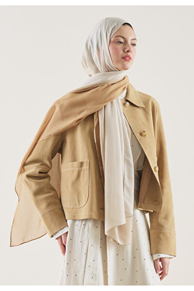 Fresh Degrade Desen Rami̇ Şal Milk Brown - Beige