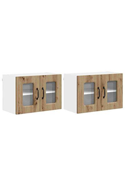 vidaxl Dulap de bucătărie cu depozitare Kalmar 2 pcs Stejar Artizanal