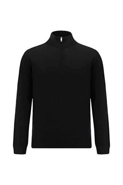 Abdullah Kiğılı Half Turtleneck Regular Fit Zippered Cotton Pack Cashmere Pie...
