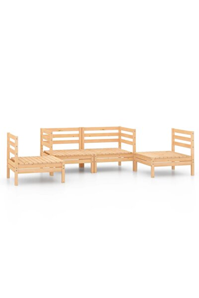 vidaxl Set mobilier de grădină, 4 piese, lemn masiv de pin