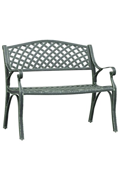 vidaxl Bancă de grădină, verde, 102 cm, aluminiu turnat