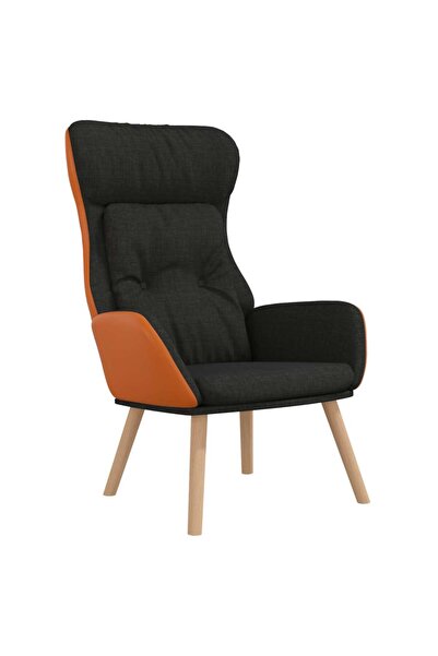 vidaxl Scaun de relaxare, negru, textil și PVC