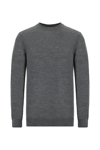 Abdullah Kiğılı Crew Neck Regular Fit Wool Pack Italian I Silk Knitwear Sweater