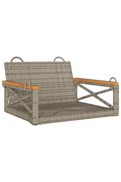 vidaxl Bancă de balansoar, gri, 63x62x40 cm, poliratan