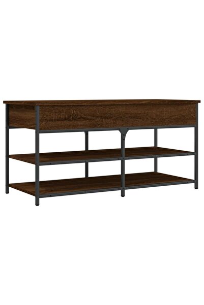 vidaxl Bancă de pantofi, stejar maro, 100x42,5x50 cm, lemn prelucrat