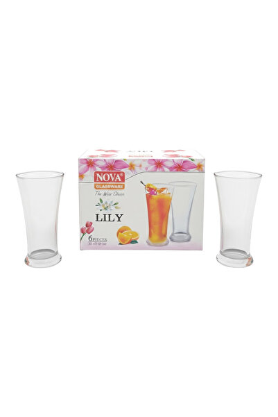 Tımmy Glass Tumbler 300ML 6 Pieces Set Clear Curved Drinking Glasses Durable ...
