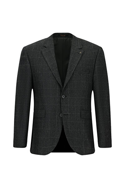 Abdullah Kiğılı 6 Drop Regular Fit Standard Cut Classic Plaid Wool Pack Jacket