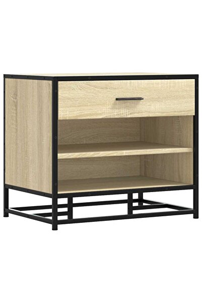 vidaxl Shoe bench, Sonoma oak, engineered wood and metal