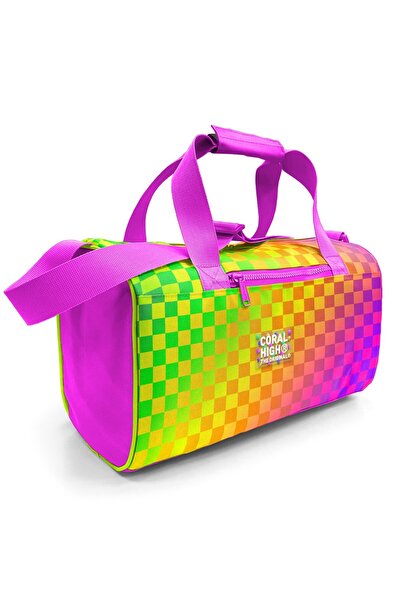 Coral High Geantă sport cu model în carouri de culoare neon 27544