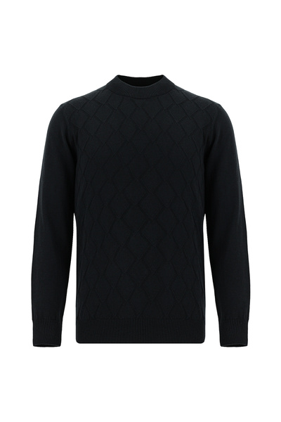 Abdullah Kiğılı Half Turtleneck Slim Fit Slim Fit Patterned Cotton Pack Cashm...