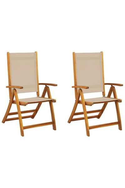 vidaxl Scaune de grădină pliabile 2 buc. lemn masiv acacia & textilenă