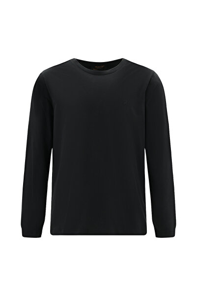 Abdullah Kiğılı Crew Neck Regular Fit Embroidered Cotton Sweatshirt