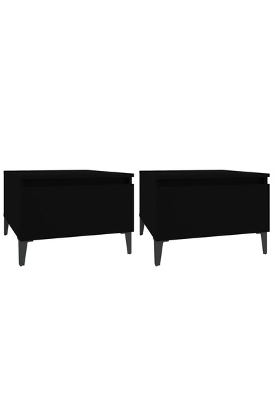 vidaxl Mese laterale, 2 buc., negru, 50x46x35 cm, lemn compozit