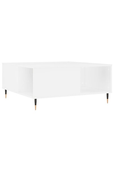 vidaxl Coffee table, white, 80x80x36.5 cm, processed wood
