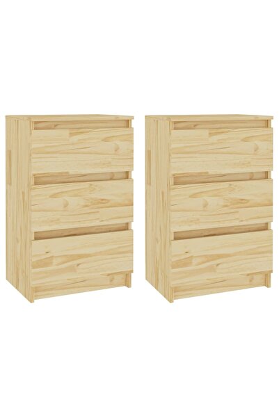 vidaxl Bedside tables, 2 pcs., 40x29.5x64 cm, solid pine wood