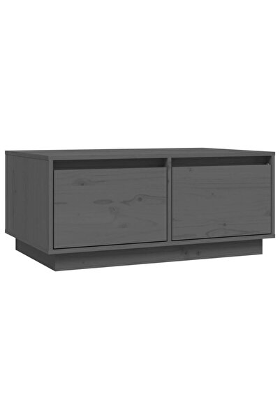 vidaxl Coffee table, gray, 80x50x35 cm, solid pine wood