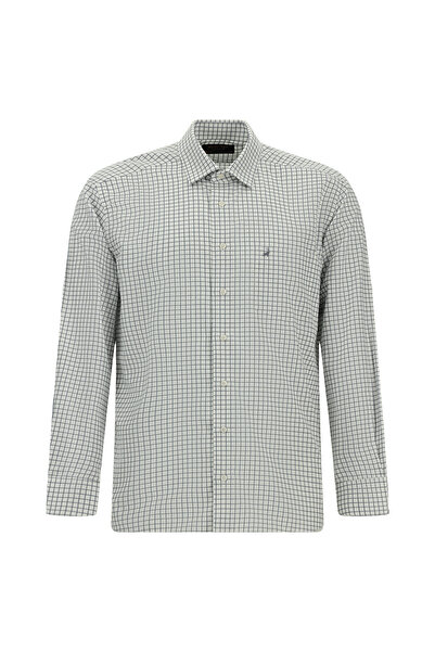 Abdullah Kiğılı Long Sleeve Classic Plaid Pocketed Cotton Shirt