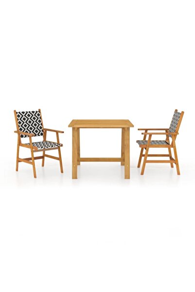 vidaxl Set mobilier de grădină, 3 piese, lemn masiv de acacia