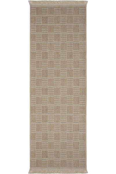 Cool Halı Rustika Bej Jüt Hasır Görünümlü Bohem Kabartmalı Otantik Kaydırmaz ...