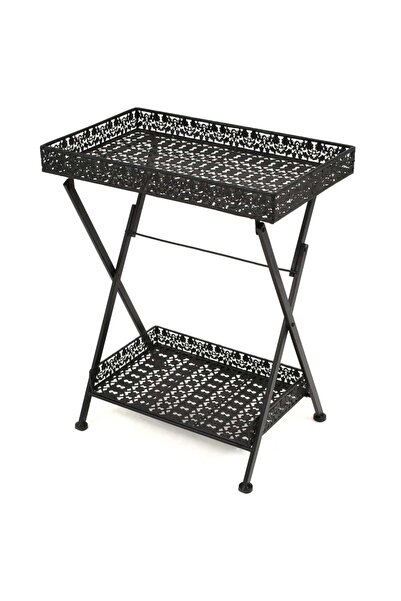 vidaxl Vintage style folding tea table black 58x35x72 cm metal