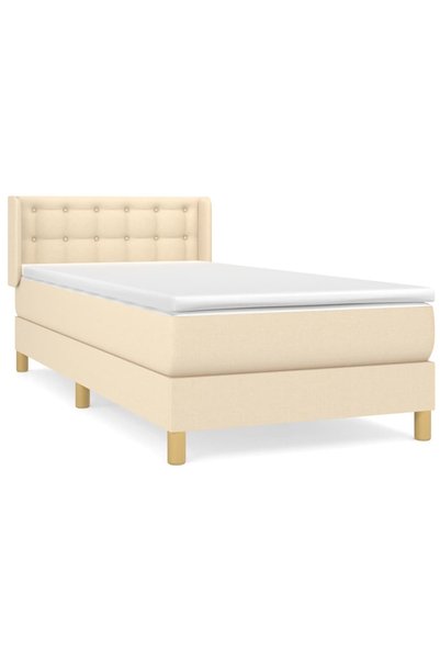 vidaxl Pat box spring cu saltea, crem, 80x200 cm, textil