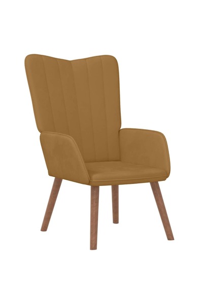 vidaxl Scaun de relaxare, maro, catifea