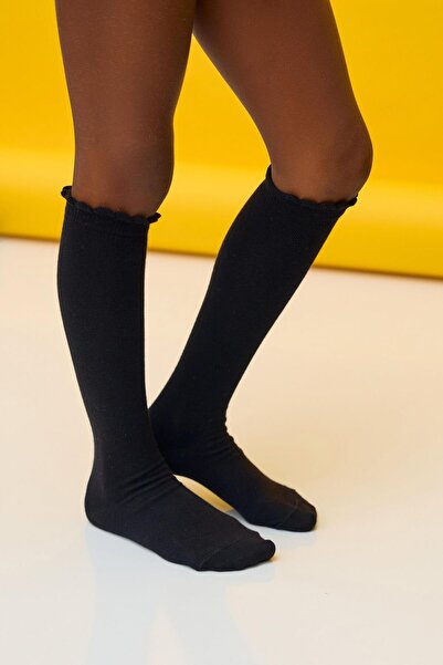 Katia&Bony Μαύρες κοριτσίστικες κάλτσες μέχρι το γόνατο