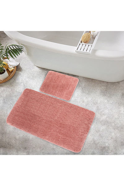Moda Dekor Softmicro Gül Kurusu 60x100-60x50 cm 2'li Banyo Paspası | Kaydırma...