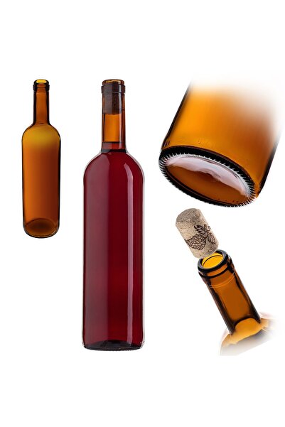 KADAX Wine Bottle with Bordeaux Cork 0.75L 750ml Wine Bottles Cider Glass